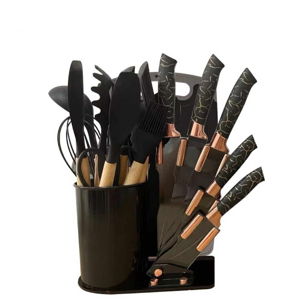 검정색 줄무늬가 있는 아크릴 부채꼴 베이스 19개 세트