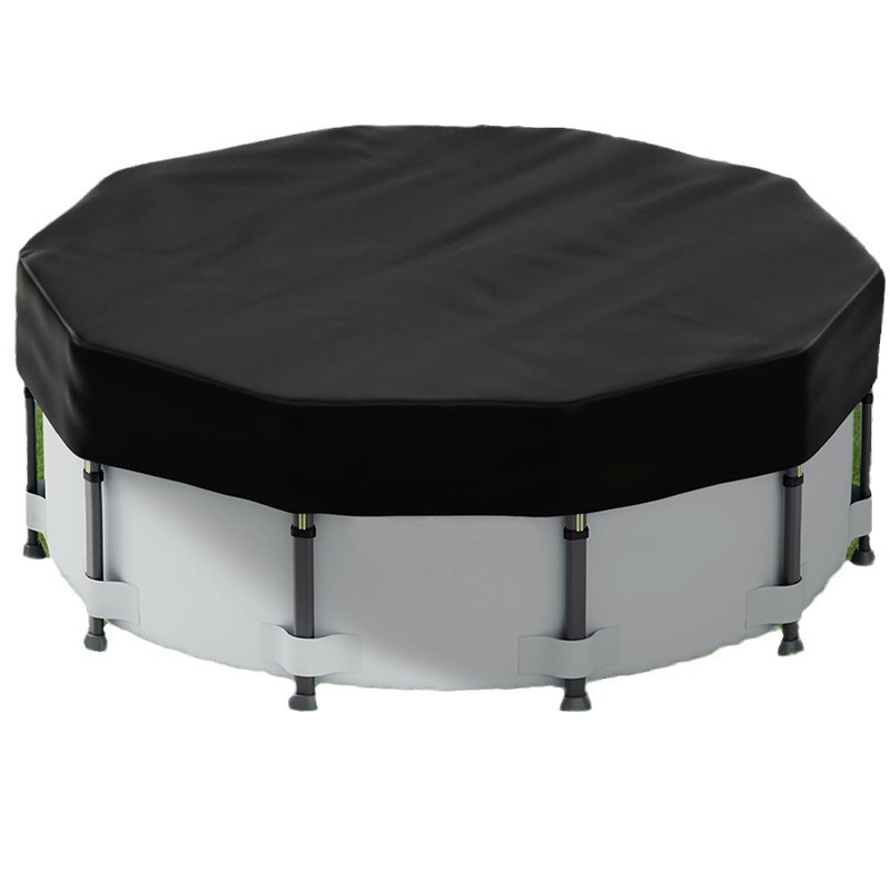 cubierta de piscina redonda cubierta de invierno tela resistente a desgarros cubierta de piscina alta resistencia, buena durabilidad negro