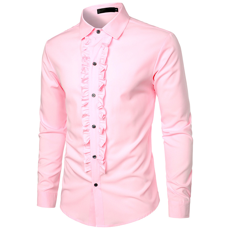Men's Party Wedding Dress Long Sleeve Shirt