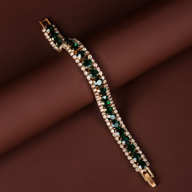 Hongdi Cross-Border Factory European and American Popular Roman Zircon Bracelet for Women, Suitable for Daily Wear and Parties, High-End Jewelry