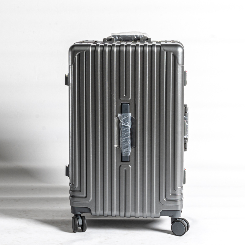 Thickened Suitcase, Sturdy and Durable, 37-Point Deep Compartment, Large Capacity Trolley Case, Cup Holder, Travel Case, Password Lock Leather Suitcase