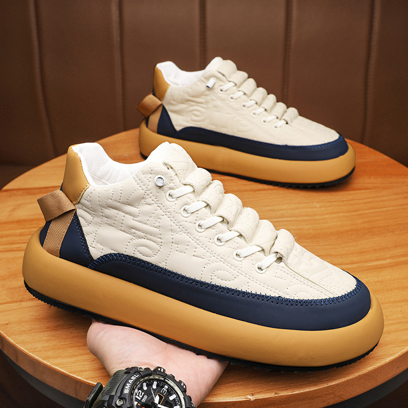 Vielseitige und modische Casual-Sneaker für Frühjahr 2024, neue einbeinige Herrenschuhe, niedrig geschnittene, atmungsaktive runde Zehenpartie_voghion.com
