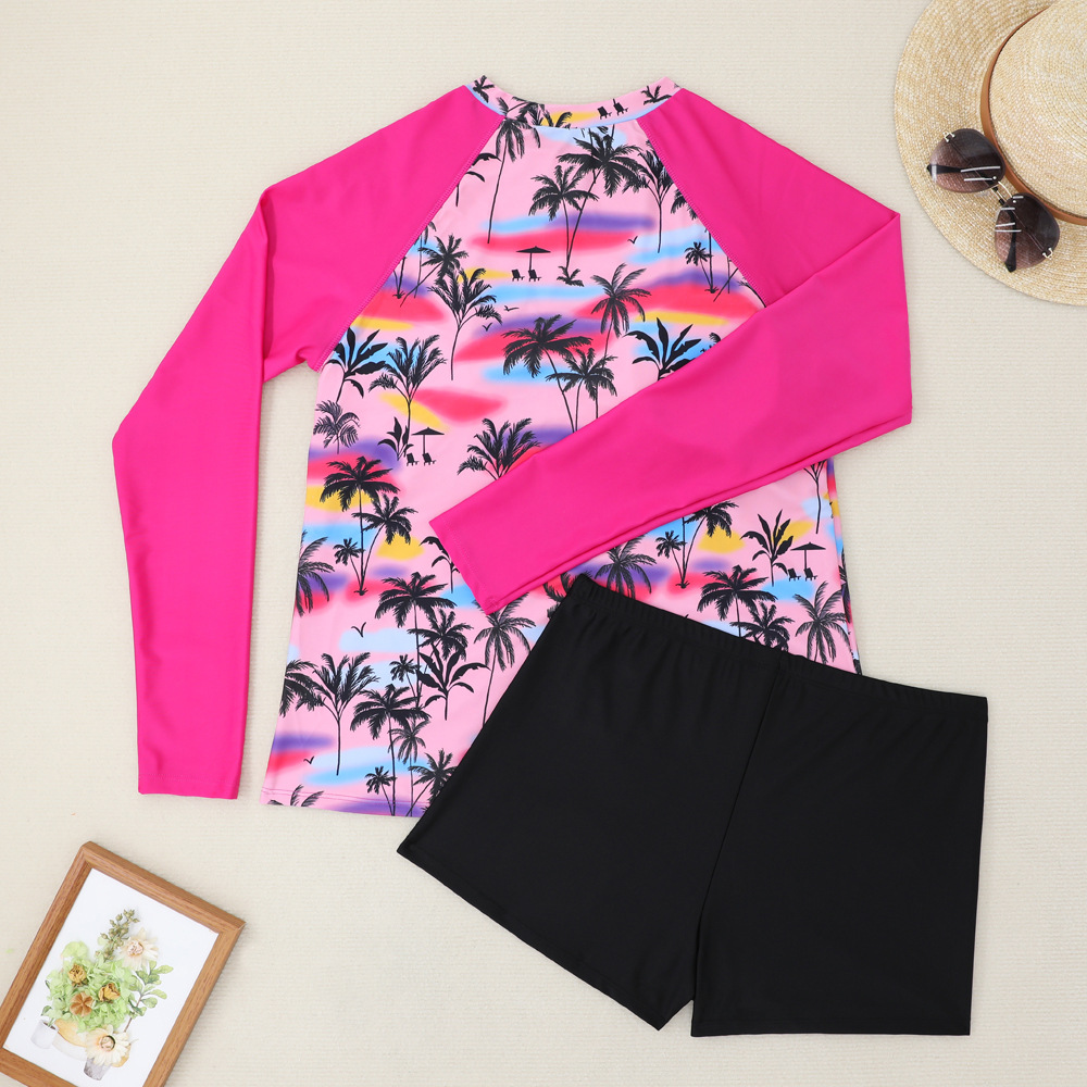Traje de Baño de Surf de Dos Piezas con Manga Larga de Poliéster, Estampado, para Surf y Natación image 18