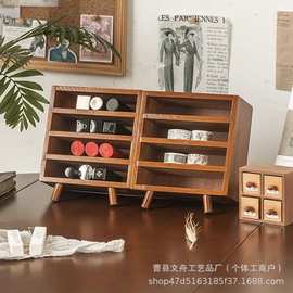 实木口红收纳盒化妆品整理置物架桌面多唇釉展示架化妆桌收纳架