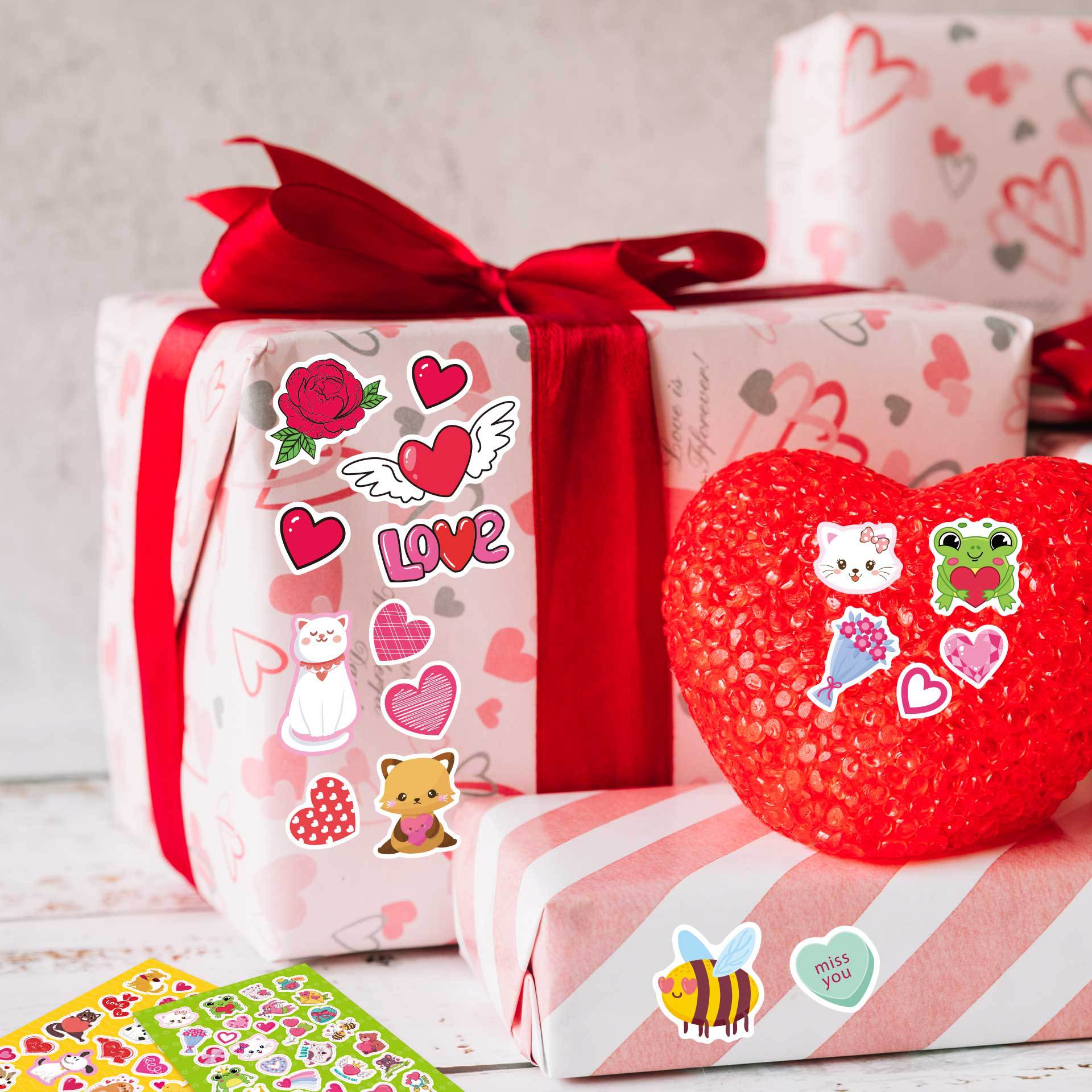 CM2311003 dibujos animados para niños lindo Día de San Valentín amor fresa rompecabezas interactivo entre padres e hijos DIY pegatinas