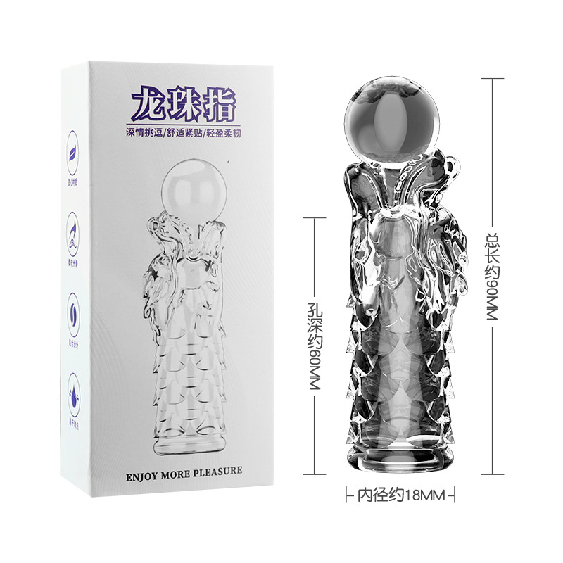 Ji Xiang hombres y mujeres usan dedo pene Tomahawk prepucio anillo bloqueo Lobo diente manga prepucio gel vibrante anillo dedo manga