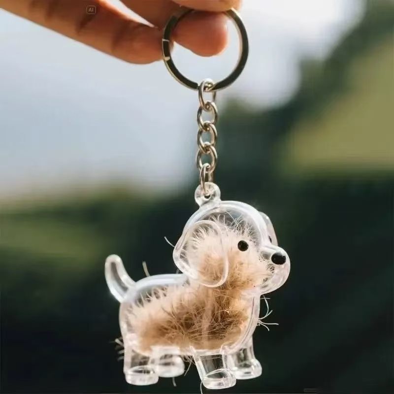 人気の透明でかわいい子犬の毛皮収納ボックスペンダント、高価値バッグペンダント、カプセル記念コレクションペンダント|undefined