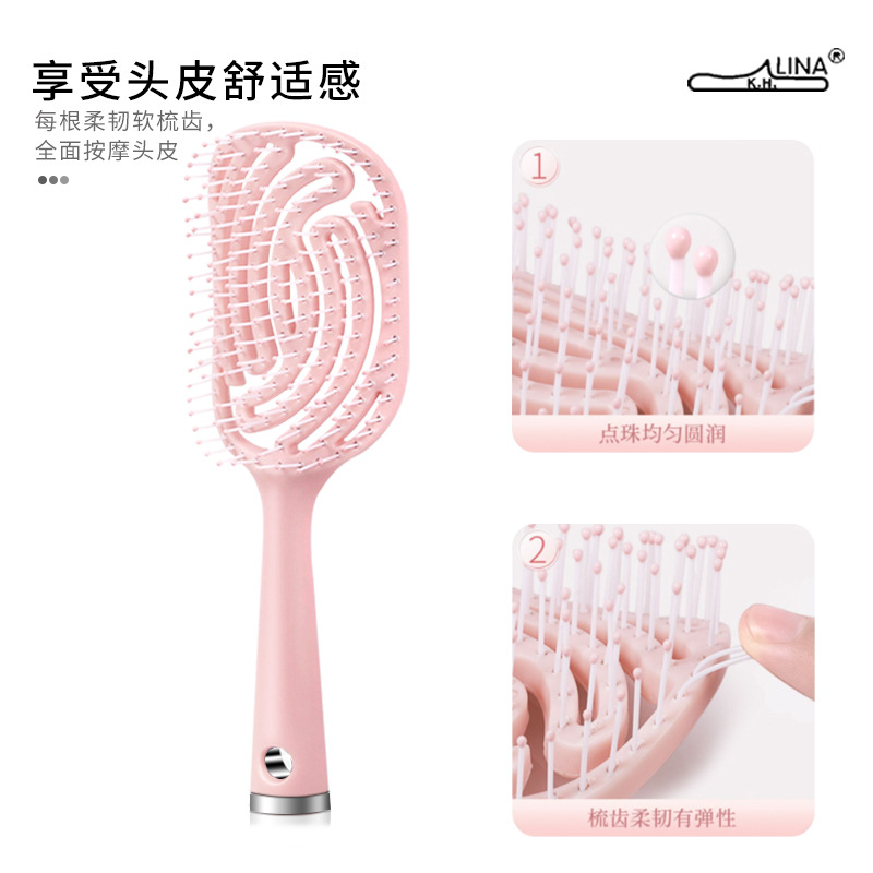 Fluffy hair, high skull top, household style ribs comb, large curved beauty hair comb, women's massage scalp wholesale