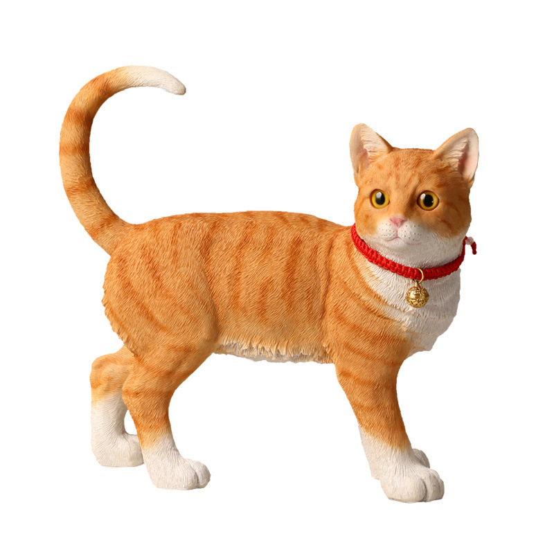 クリエイティブギフトシミュレーション猫の装飾品かわいいオレンジ猫牛猫三毛猫樹脂モデルリビングルームのデスクトップ装飾|undefined