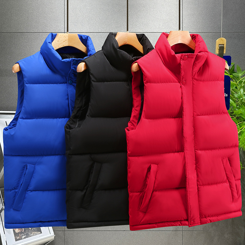 Men's Cotton Vest with Printed Logo, Autumn and Winter Yuerong Cotton Vest, Casual Sports Vest, Thickened Warm Vest Jacket