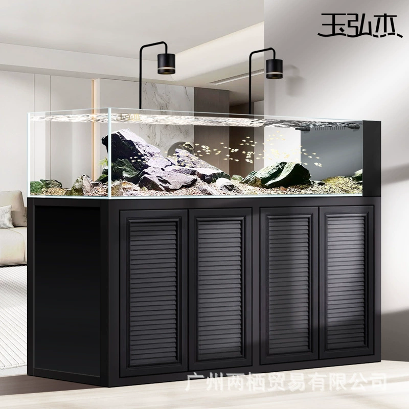 Алюминиевый водяной резервуар Экологический безводный фильтр дна в гостиной большой южноамериканский цилиндр ультрабелый стеклянный аквариум