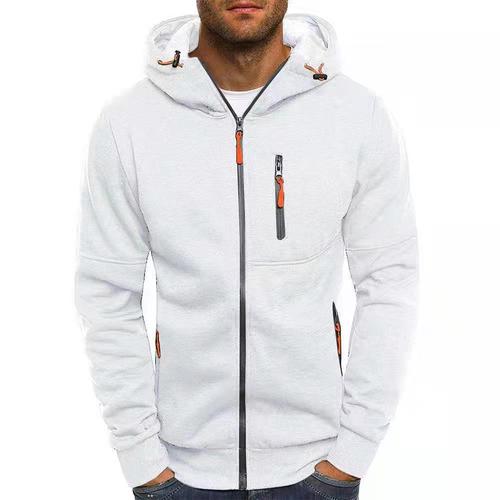 Men's Autumn/Winter Hooded Sweatshirt for Sports, Fitness, and Casual Wear - Embroidered Hooded Sweatshirt, Open Hooded Sweatshirt