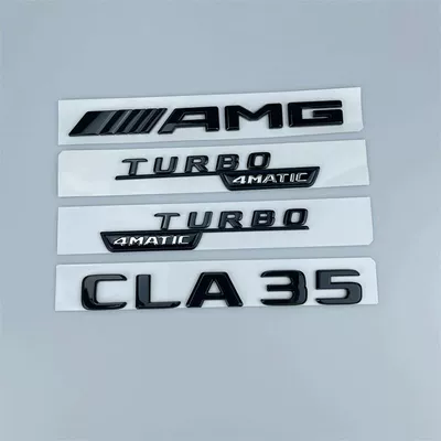 Car logo emblem blacked out - standard-four-piece-set-cla35-bright-black