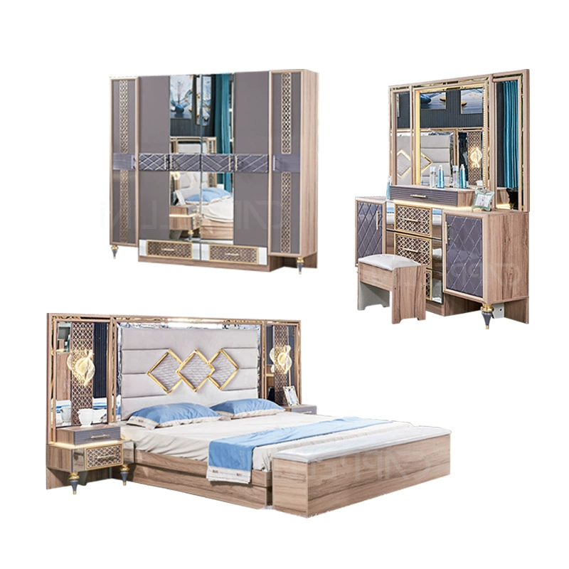 Гуандун Фошань панельная мебель для спальни двойная главная спальня 1.8m шкаф комод комбинированная мебель для гостиной