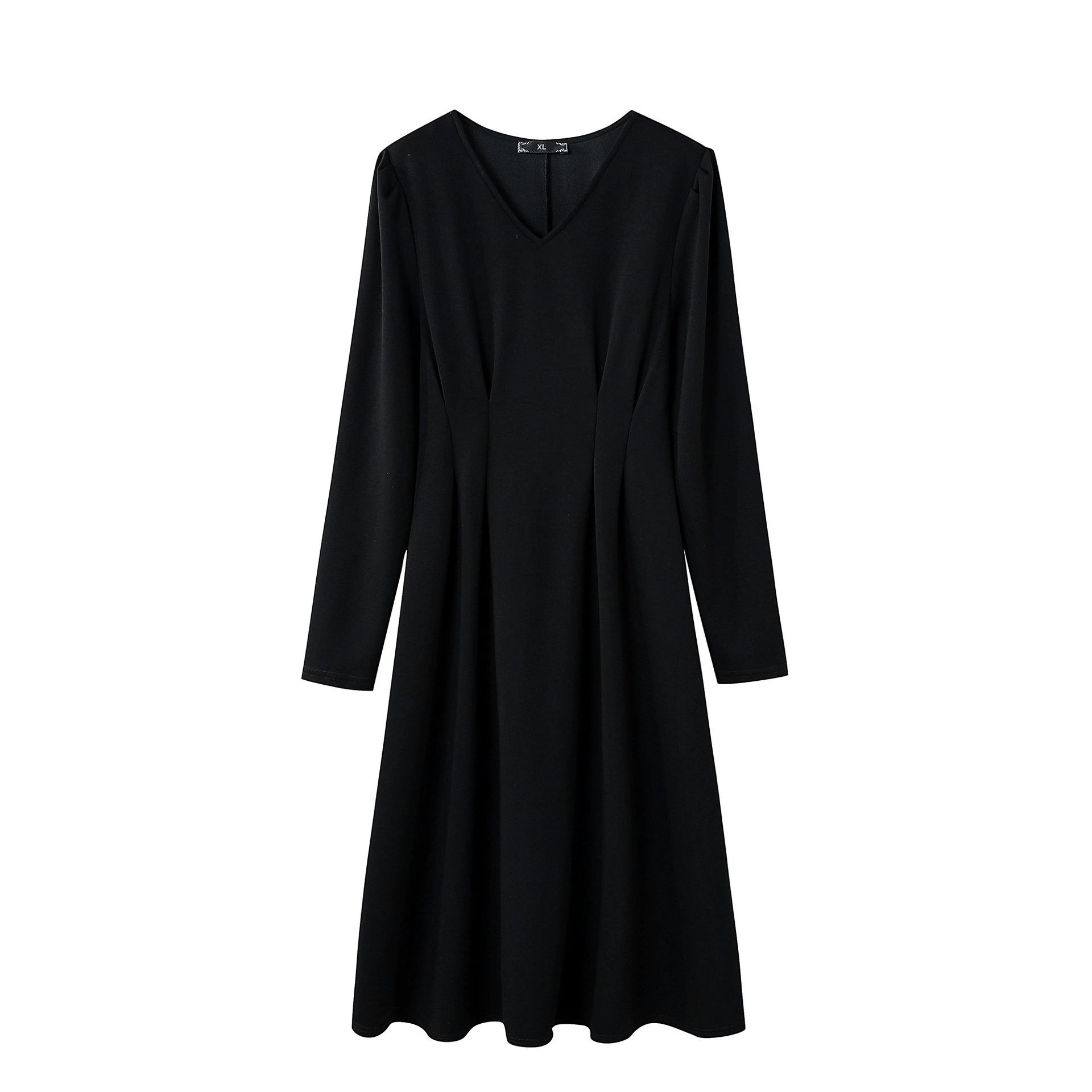 Женская одежда больших размеров, весна и осень, новое облегающее платье на талии, толстая девушка, с V-образным вырезом, для похудения, темперамент, толстая сестра