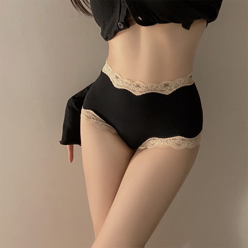 Pure Girl underwear high-looking girl belly contracting sexy lace hip lifting high waist women's cotton briefs wholesale
