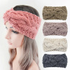 Knitted headband with pigtail, helmet handmade, keep warm hair accessory, European style