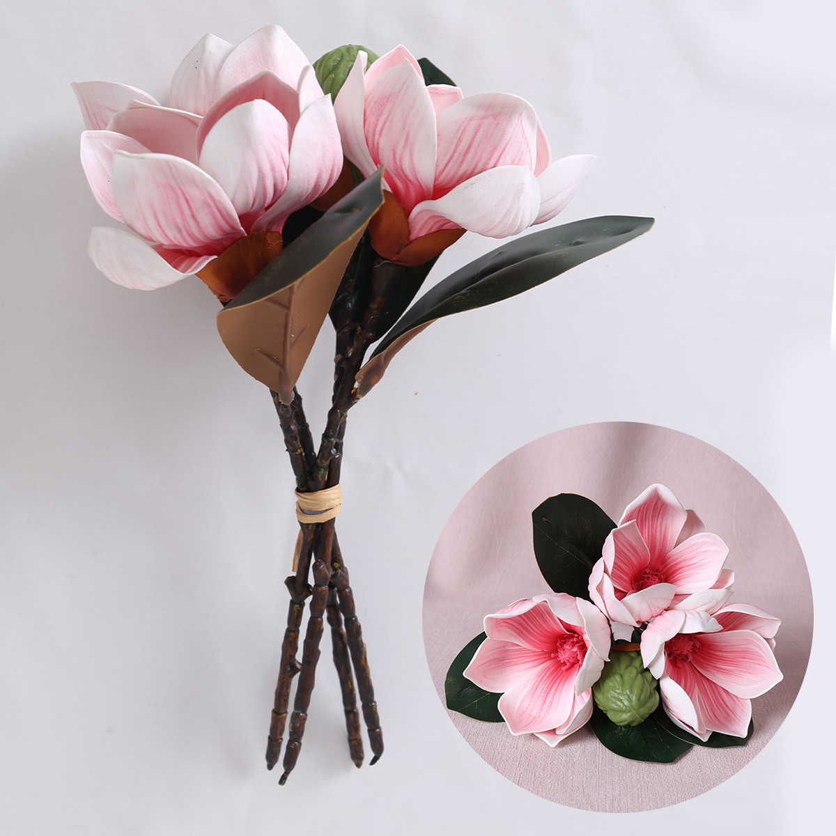 Espuma EVA con mango de fruta flor de magnolia imitación de flores en el hogar diseño suave de props fotográficos fabricantes de flores falsas al por mayor