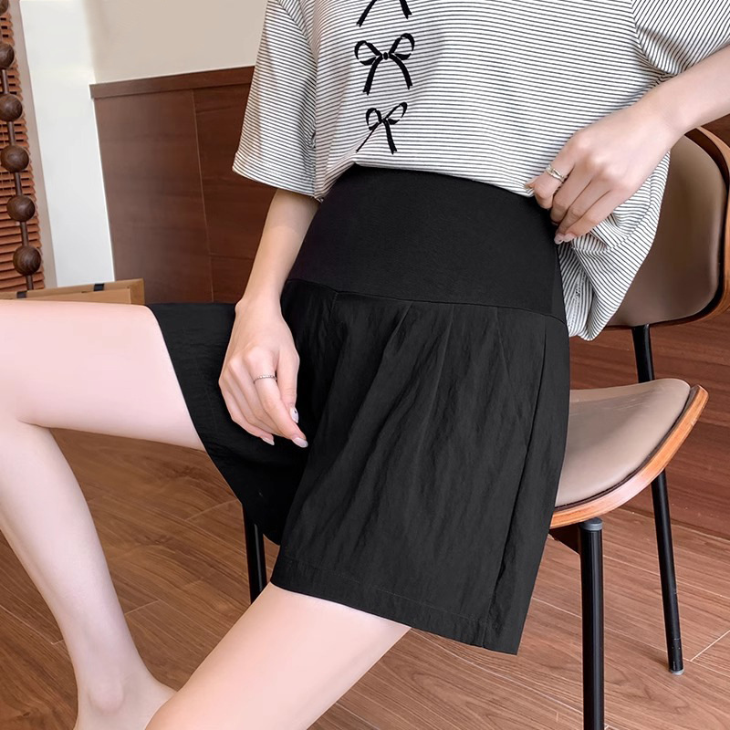 マタニティショーツ夏薄手アウターアイスシルク山本パンツ2025新スタイルお腹を締め付けないカジュアルパンツマタニティウェア|undefined