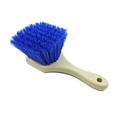 Steel Ring Cleaning Soft Brush | Car cleaning tools - beige-handle-blue-hair