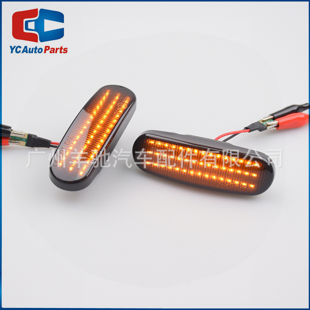 Aplicable a Fiat Panda Peugeot Citroën lateral dinámico LED flujo de agua luz lateral de dirección hoja lámpara lateral