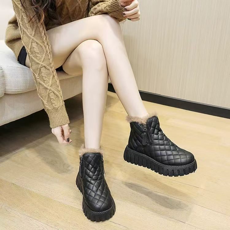 Stivali da neve antiscivolo da donna, nuovi stivali da neve invernali in velluto ispessito, stivali da donna in cotone caldo e resistente_voghion.com