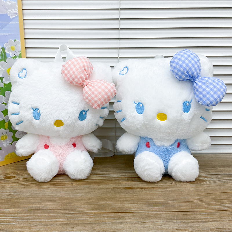 Year of the Dragon New Two-Color Bow Hello Kitty Backpack Cartoon Stuffed Bag Soft Girl Mini Backpack