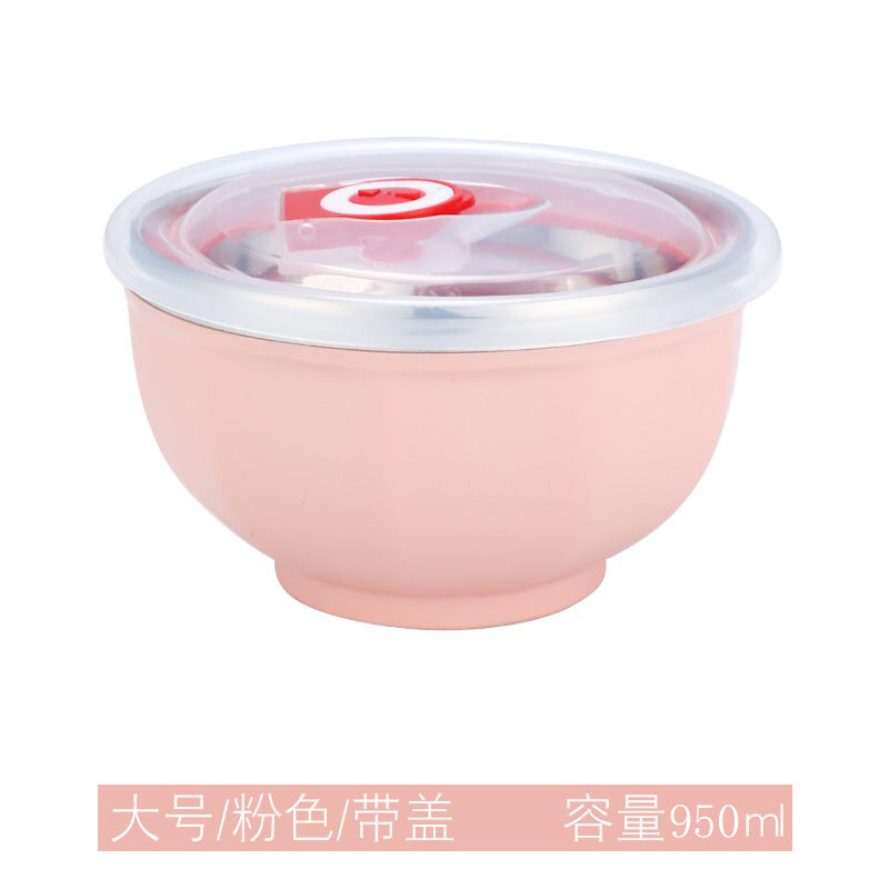 304 tazón de arroz de acero inoxidable de gran capacidad tazón de arroz kindergarten fábrica de aislamiento térmico tazón resistente a la caída de alto valor de color Estilo nórdico tazón