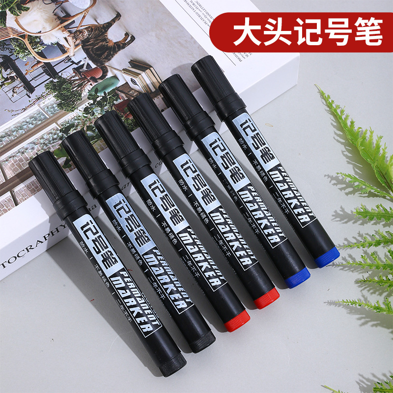 Marker Pen Thickened 700 Quick-Drying Oil-Based Marker Large-Head Pen Waterproof Logistics Marker Pen Black Red and Blue Marker Pen
