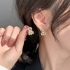 Silver needle, asymmetrical fashionable earrings, silver 925 sample, 2024 years
