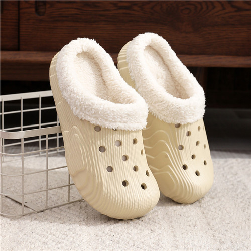 Factory-made winter unisex cotton slippers: trendy, anti-slip, thick-soled indoor-outdoor shoes with a cozy 