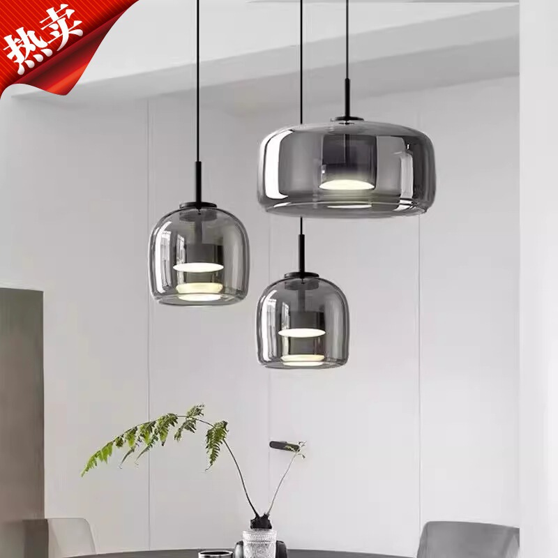 New Italian-Style Minimalist Restaurant Glass Chandelier, Bar Counter, Study Room, Nordic Style, High-End, Simple Bedroom Bedside Chandelier