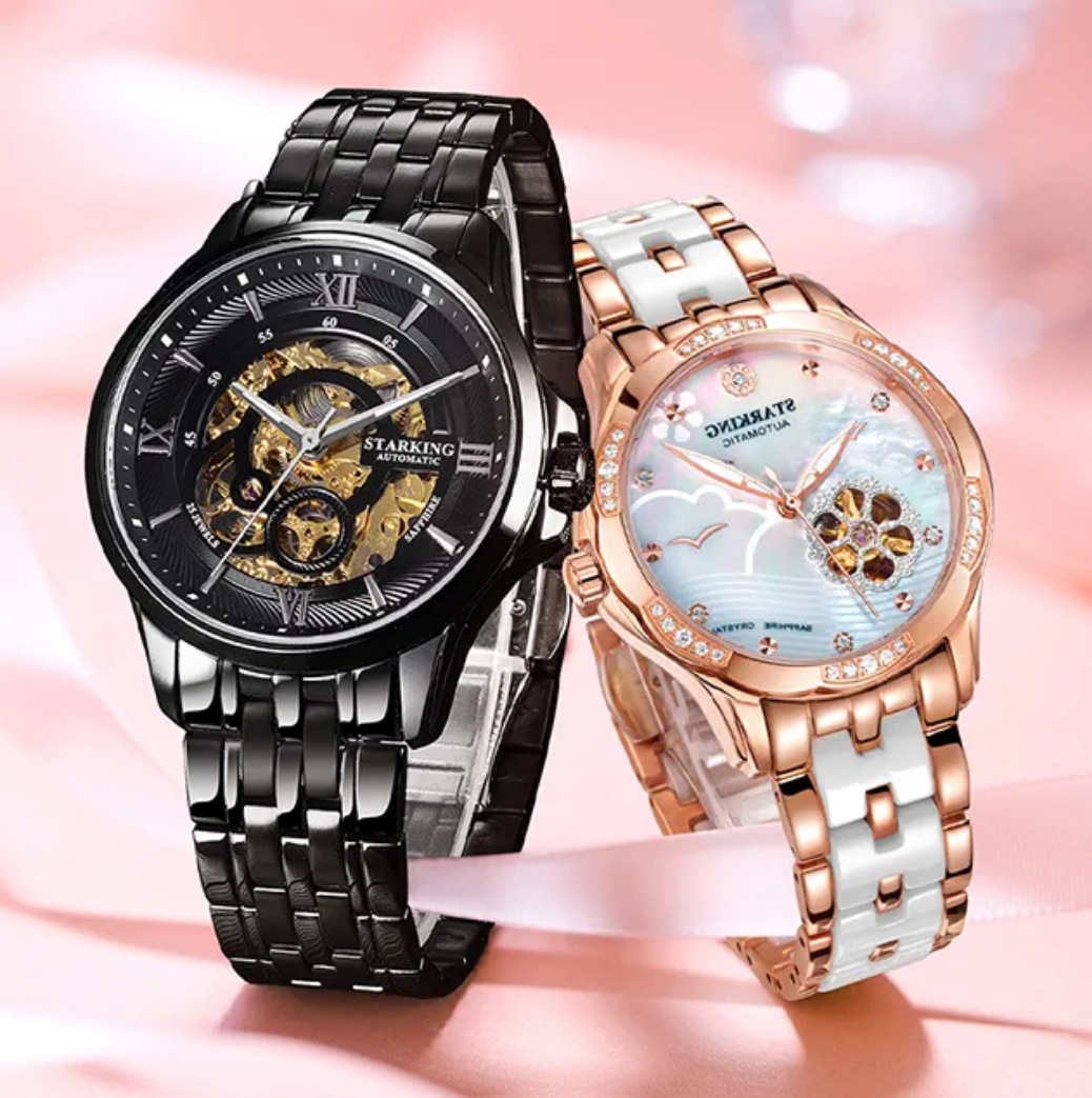 Star Emperor Starking Couple Watch High-End Round Fully Automatic Steel Band Gift Box Gift Watch Calendar
