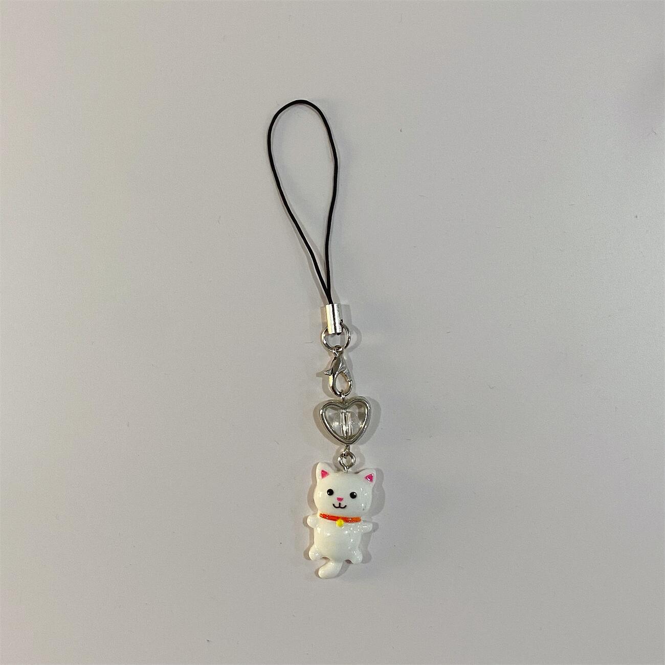 6g Weight Mobile Phone Chain, Keychain Classification 1 Piece Quantity Daily Occasion Resin Material Heart Shape, Cat Pattern Cute, IG Style Style 1 Piece Cute IG Style Heart Shape Cat Resin Mobile Phone Chain Keychain 10