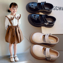 女童新款2023凉鞋中大童公主鞋圆头软底复古风时尚韩版演出小皮鞋