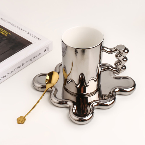 Behanmei Creative Ceramic Mug Set Light Luxury Solid Color Simple New Product Couple Coffee Cup Large Capacity Water Cup