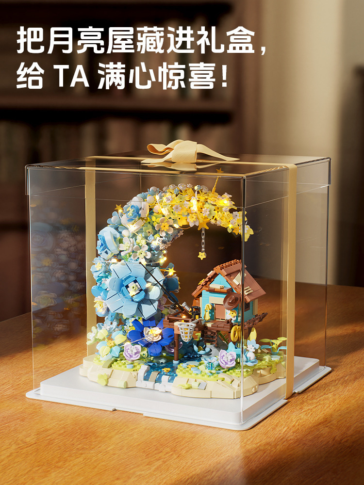 Compatible con Lego Fairy Tale Moon House Ramo de vida eterna Juguetes para niños Bloques de construcción Niñas Adornos de regalo de San Valentín