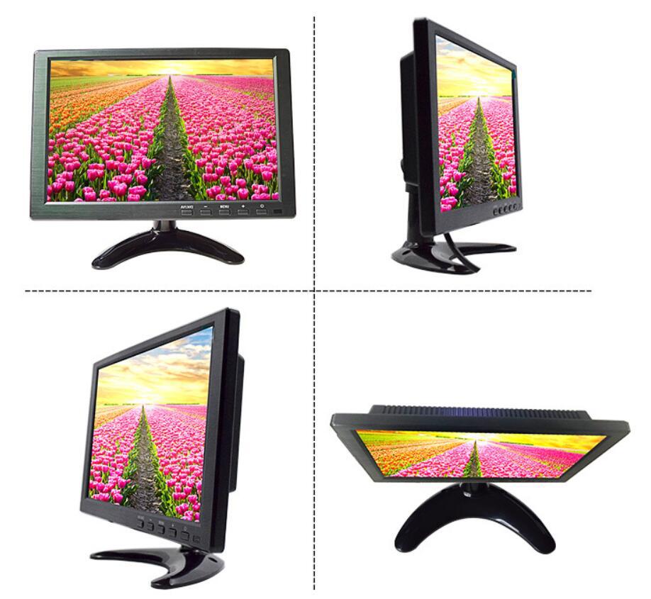 Car-mounted reversing camera display screen 10inch Vertical high-definition monitor with AV+VGA interface for truck monitoring digital screen