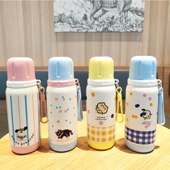 新品316ステンレス保温カップ直飲茶倉携帯ロープ付き水筒かわいい学生カバンカップ