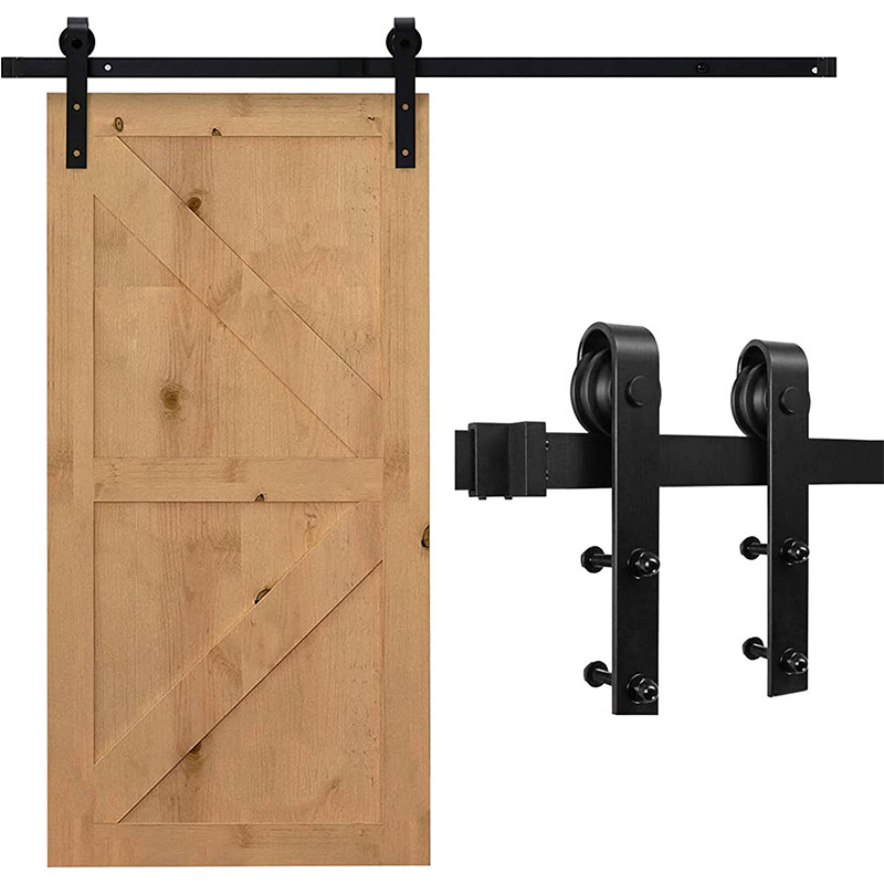 Puerta de Granero americana colgando carril deslizante puerta corredera carril de deslizamiento Puerta de Granero accesorios de viaje conjunto completo hardware armario puerta de madera pista