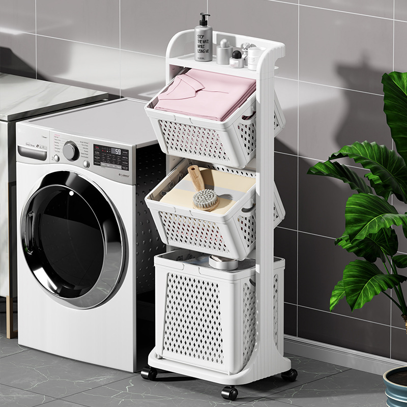 Multi-Layer Dirty Clothes Basket Household Dirty Clothes Storage Basket Dirty Clothes Basket Bathroom Storage Rack Storage Basket Bathroom Laundry Basket