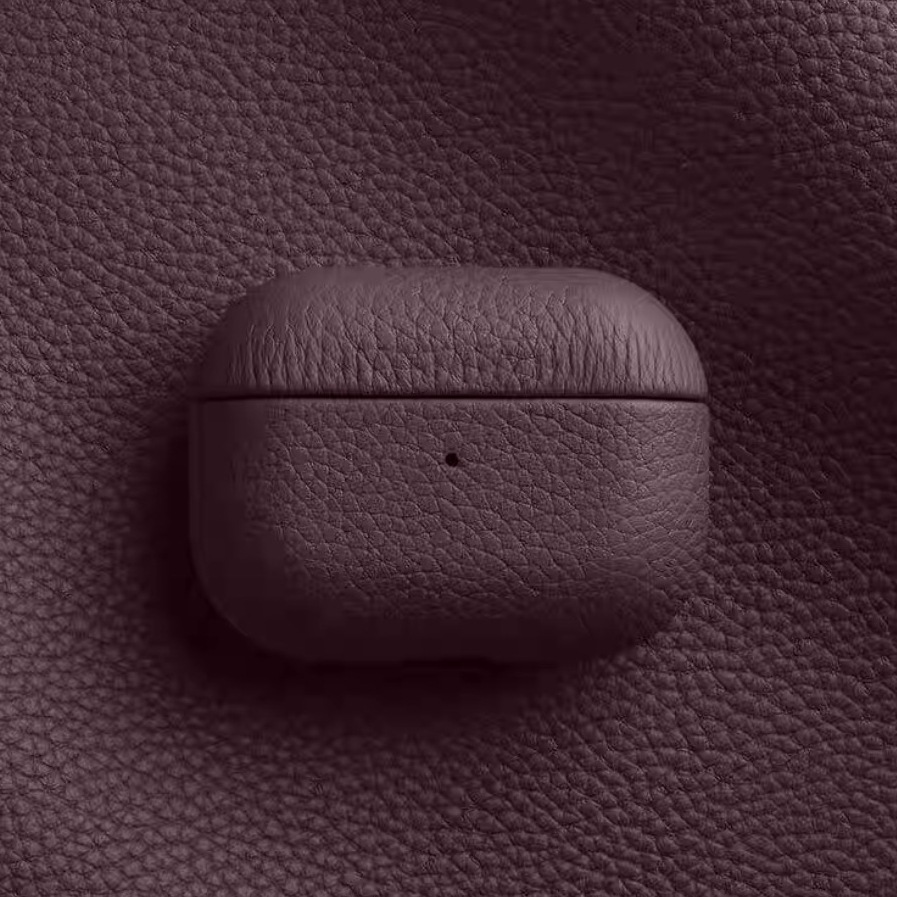 Кожаный защитный чехол Two Windows с текстурой личи для AirPods