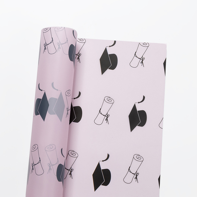 Papel de Envolver Rosa Estilo Coreano Plástico BOPP Impermeable para Ramo de Flores