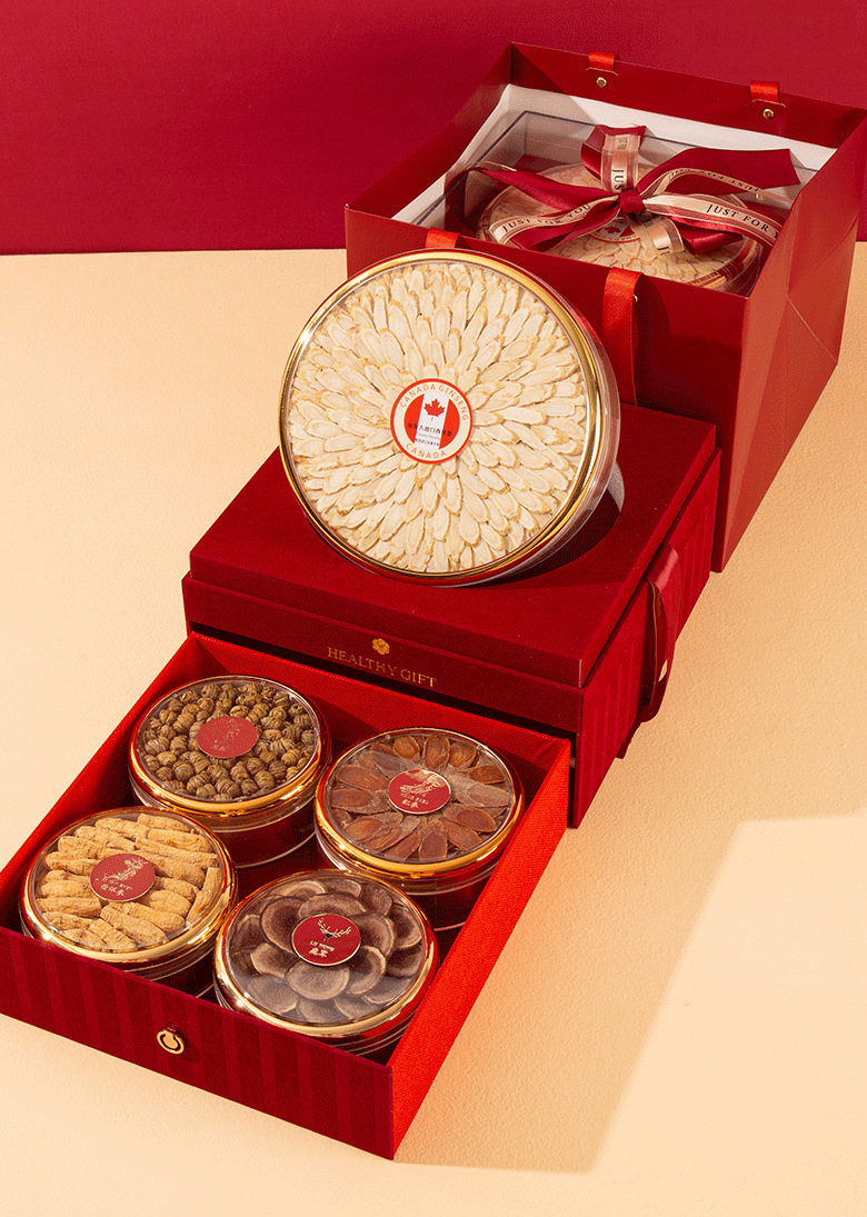 American Ginseng Gift Box Xi Yang Shen Panax quinquefolius Root Wellness Gift for Parents New Year in use