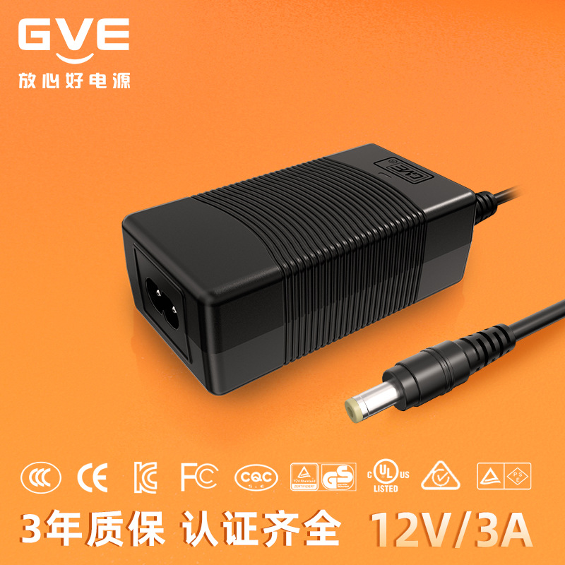 供应42V3A 12V3A过各国认证高品质电动车锂电池充电器(GVE品牌)