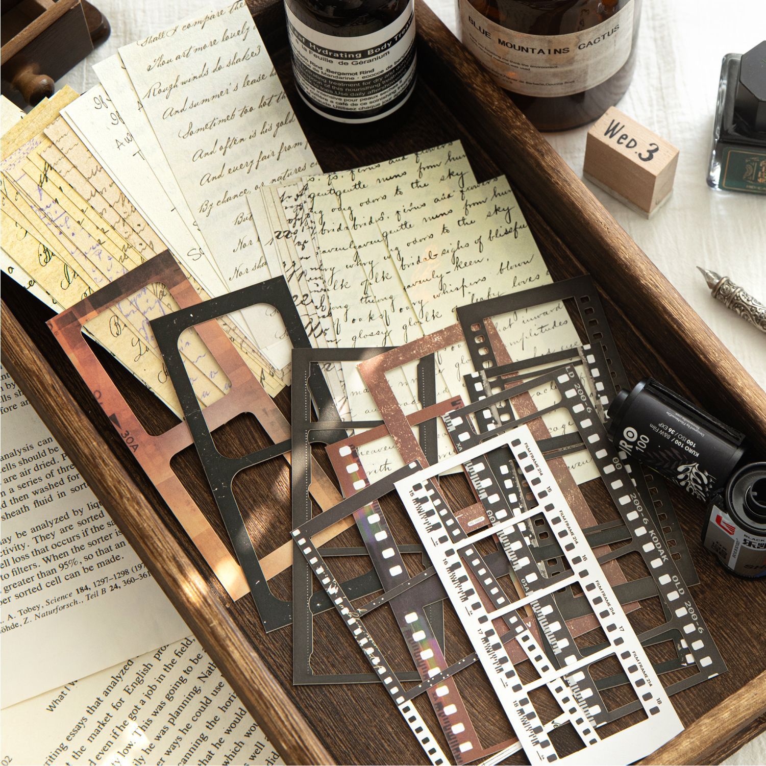 Azúcar poesía doble paquete de material de borde hueco collage diario serie de decoración de papel de base papel de material