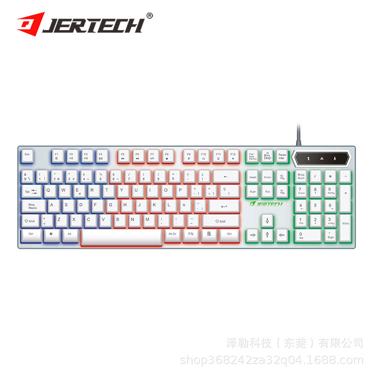 Jertechゼラーk348クロスボーダーキーボード機械手触りusb有線発光ゲームキーボード|undefined