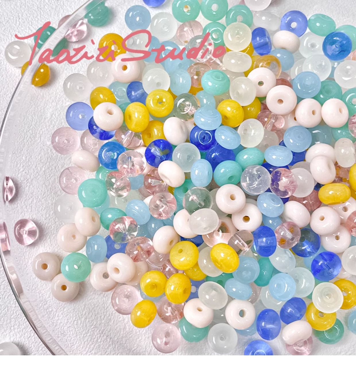 [Memory fragment] Japanese style fat Huhu glass abacus beads spacer beads diy handmade beaded necklace bracelet material