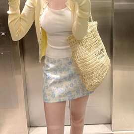 温柔风碎花半身裙女春秋2026新款高腰短裙小个子夏季a字裙包臀裙