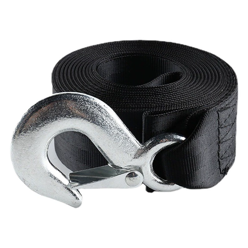 Оптовый двухслойный утолщенный буксировочный трос с крюком, буксировочный трос для автомобиля, строп для лебедки, стяжной трос, буксировочный трос для перевозки грузов на автомобиле, 5 тонн